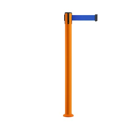 Stanchion Belt Barrier Fixed Base Orange Post 7.5ftBlue Belt